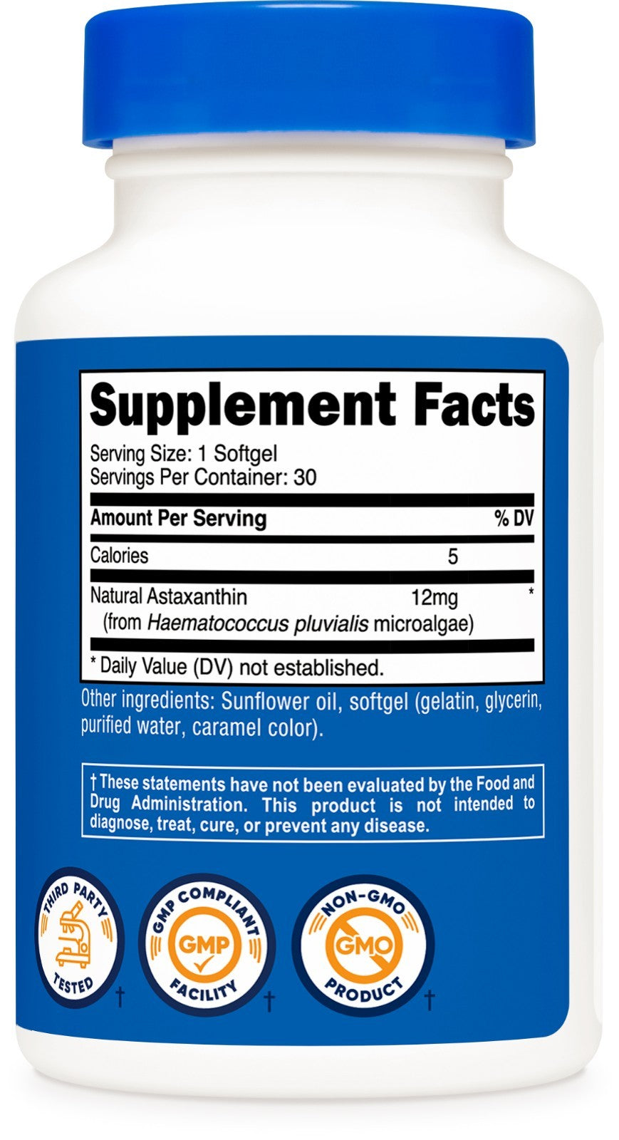 Nutricost Astaxanthin 12Mg, 30 Softgel Capsules - Gluten Free and Non-Gmo