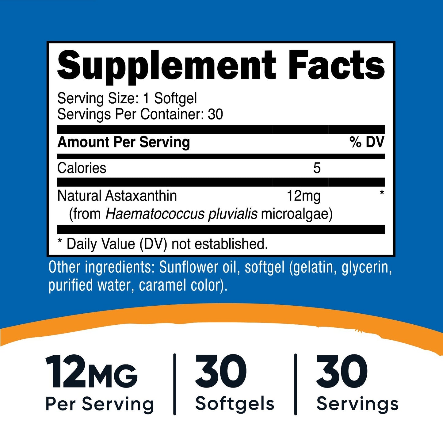 Nutricost Astaxanthin 12Mg, 30 Softgel Capsules - Gluten Free and Non-Gmo
