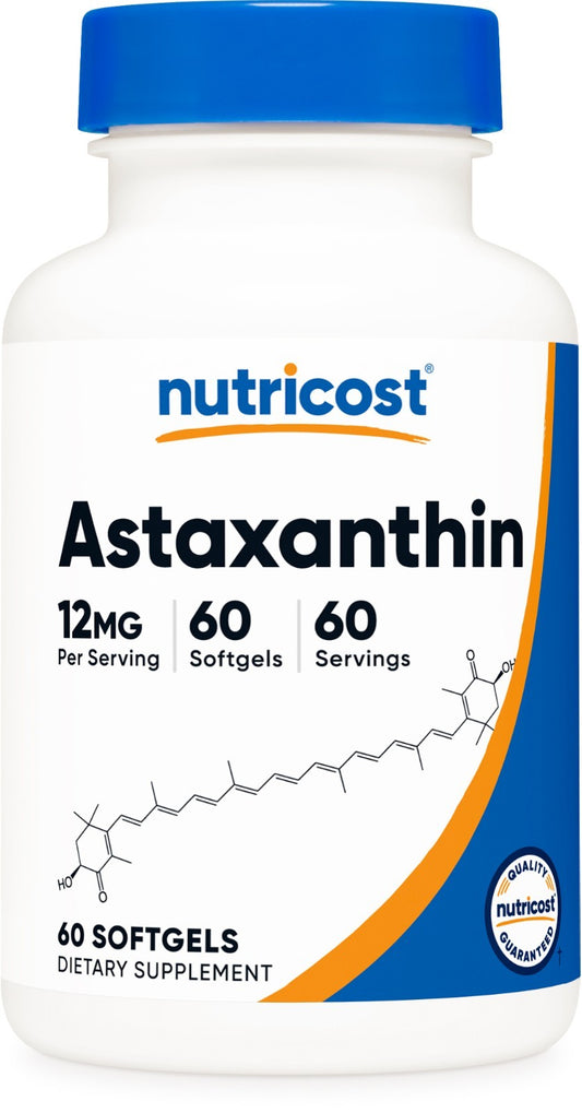 Nutricost Astaxanthin 12Mg, 60 Softgel Capsules - Gluten Free and Non-Gmo