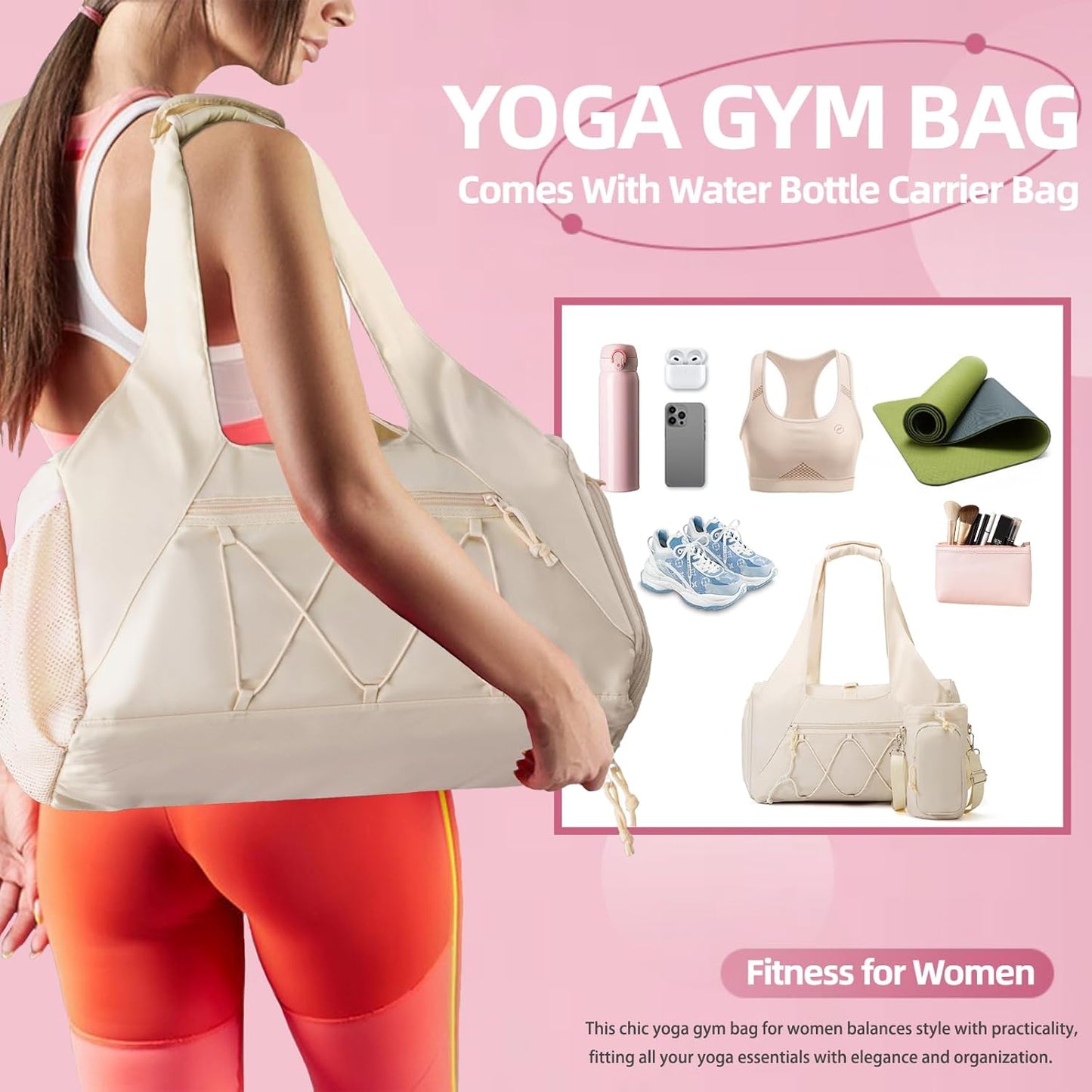 Yoga Gym Bag with Shoe Pocket