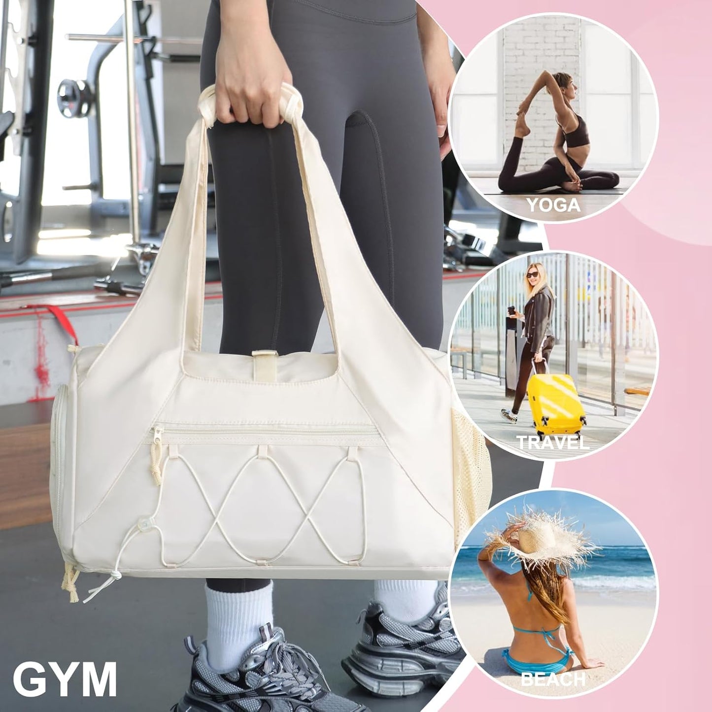 Yoga Gym Bag with Shoe Pocket