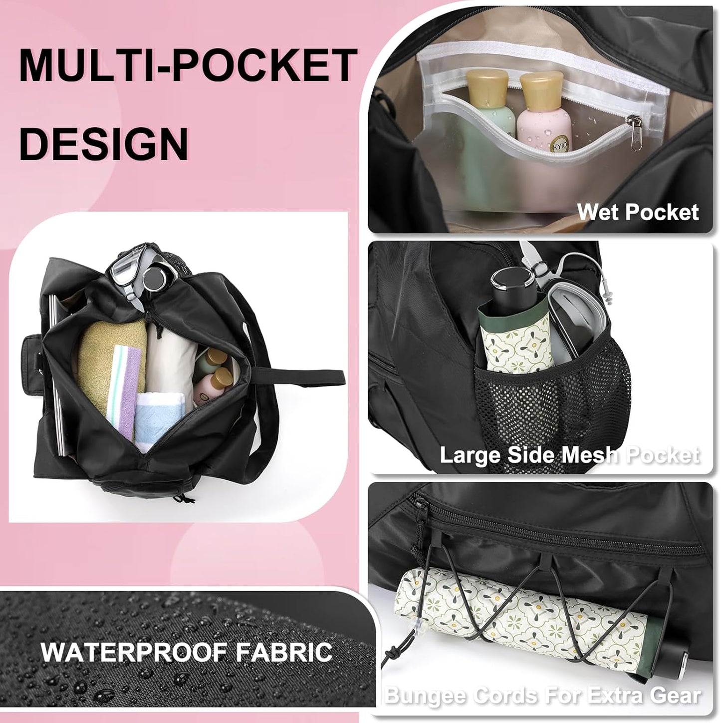 Yoga Gym Bag with Shoe Pocket