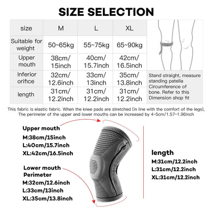 1PC Silicone Knee Pads Strap Patella Medial Support Meniscus Compression Knee Braces for Running Sport Knee Protection