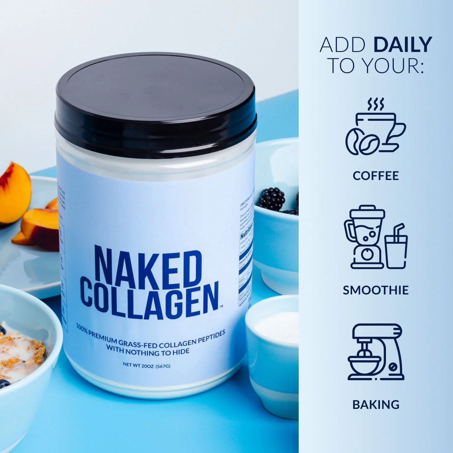 Collagen Peptides Protein Powder | Naked Collagen - 20 Oz
