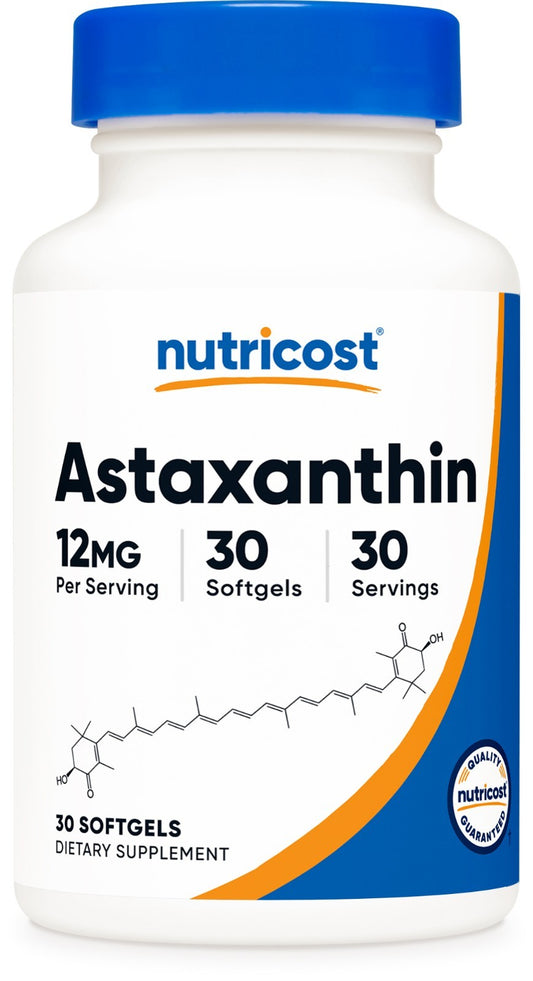 Nutricost Astaxanthin 12Mg, 30 Softgel Capsules - Gluten Free and Non-Gmo